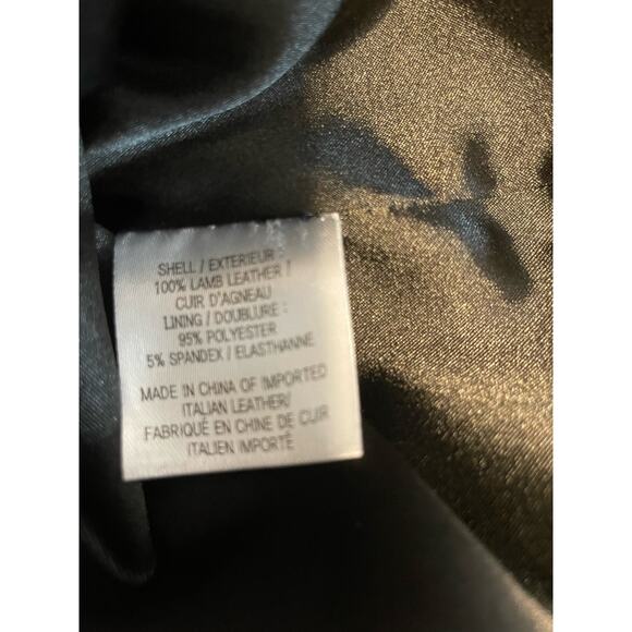 Milly Blouse Womens Size 8 Black Lambs Leather Dressy Holidays Office Siren - Picture 9 of 9